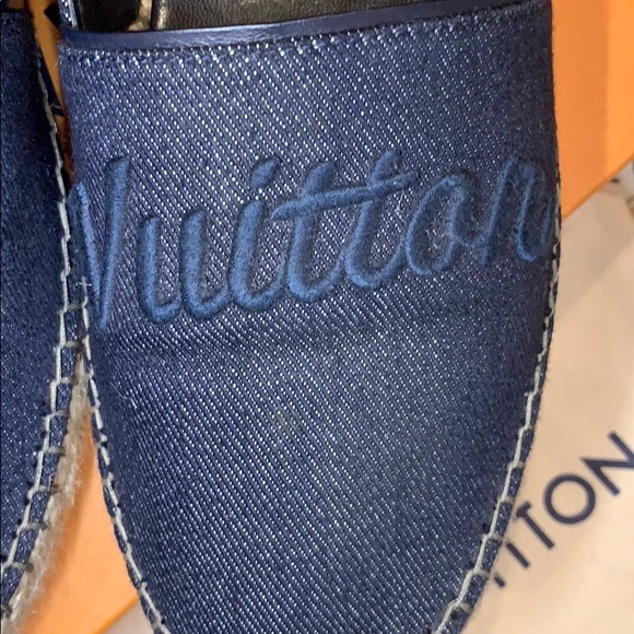 ❌SOLD❌on Ⓜ️ LV Denim Blue Espadrilles Flats - Picture 4 of 8